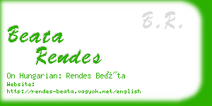 beata rendes business card